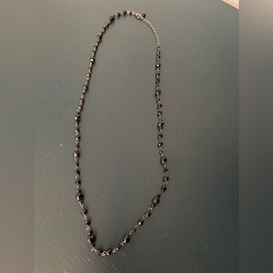1928 Long Black Beaded Necklace